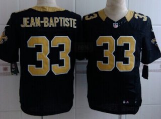 Nike New Orleans Saints #33 Stanley Jean-Baptiste Black Elite Jersey