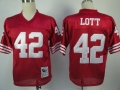 San Francisco 49ers #42 Ronnie Lott Red Throwback Jersey