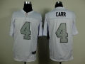 Nike Oakland Raiders #4 Derek Carr White With Silvery Elite Jersey