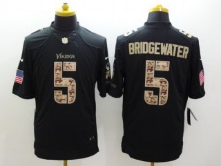 Nike Minnesota Vikings #5 Teddy Bridgewater Salute to Service Black Limited Jersey