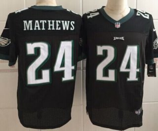 Nike Philadelphia Eagles #24 Ryan Mathews Black Elite Jersey