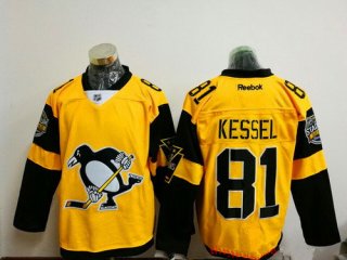 Men's Pittsburgh Penguins #81 Phil Kessel Yellow 2017 Stadium Series Stitched NHL Reebok Hockey Jersey