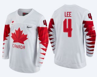 Men Canada Team #4 Chris Lee White 2018 Winter Olympics Jersey