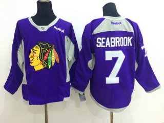 Chicago Blackhawks #7 Brent Seabrook 2014 Training Purple Jersey