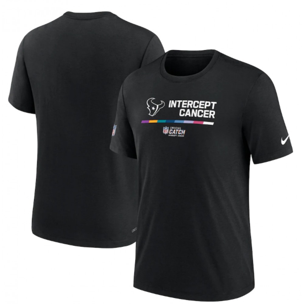Men's Houston Texans 2022 Black Crucial Catch Performance T-Shirt
