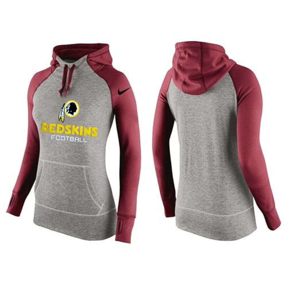 Women's Nike Washington Redskins Performance Hoodie Grey & Red_1