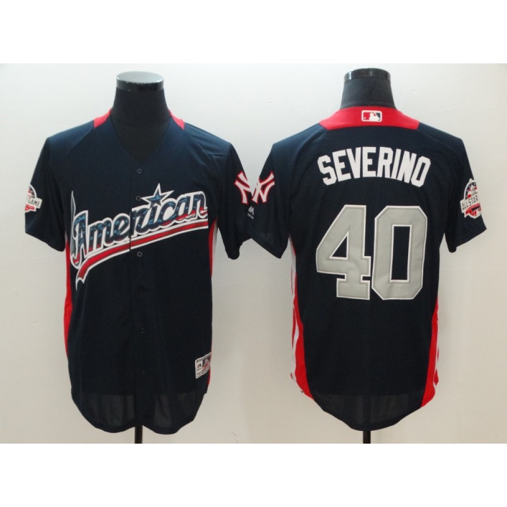 American League #40 Luis Severino Navy 2018 MLB All-Star Game Home Run Derby Jersey