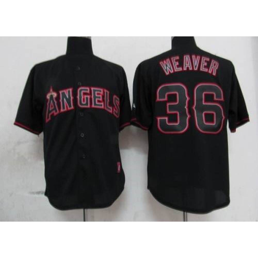 Angels of Anaheim #36 Jered Weaver Black Fashion Stitched MLB Jersey