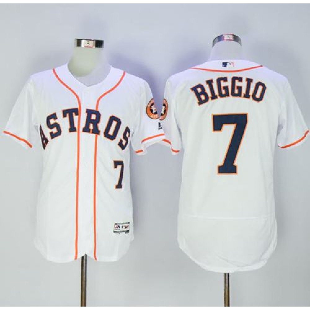 Astros #7 Craig Biggio White Flexbase Authentic Collection Stitched MLB Jersey