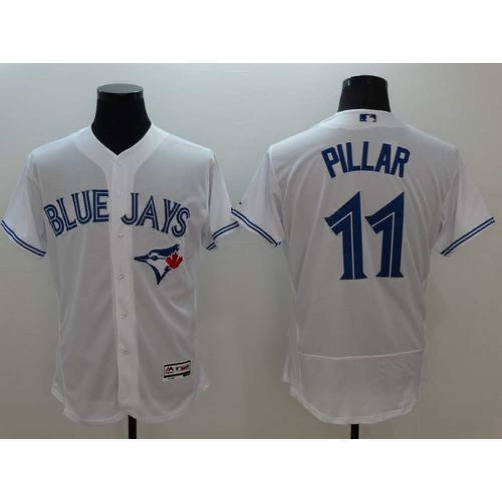 Blue Jays #11 Kevin Pillar White Flexbase Authentic Collection Stitched MLB Jersey