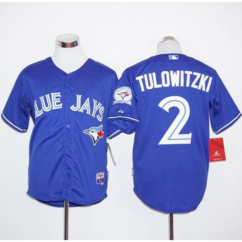 Blue Jays #2 Troy Tulowitzki Blue Alternate Cool Base Stitched MLB Jersey