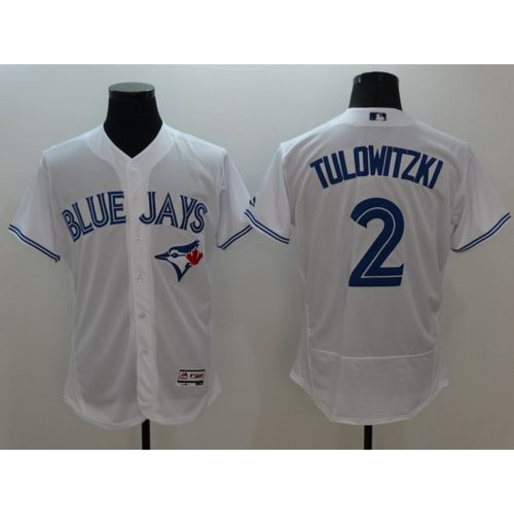 Blue Jays #2 Troy Tulowitzki White Flexbase Authentic Collection Stitched MLB Jersey