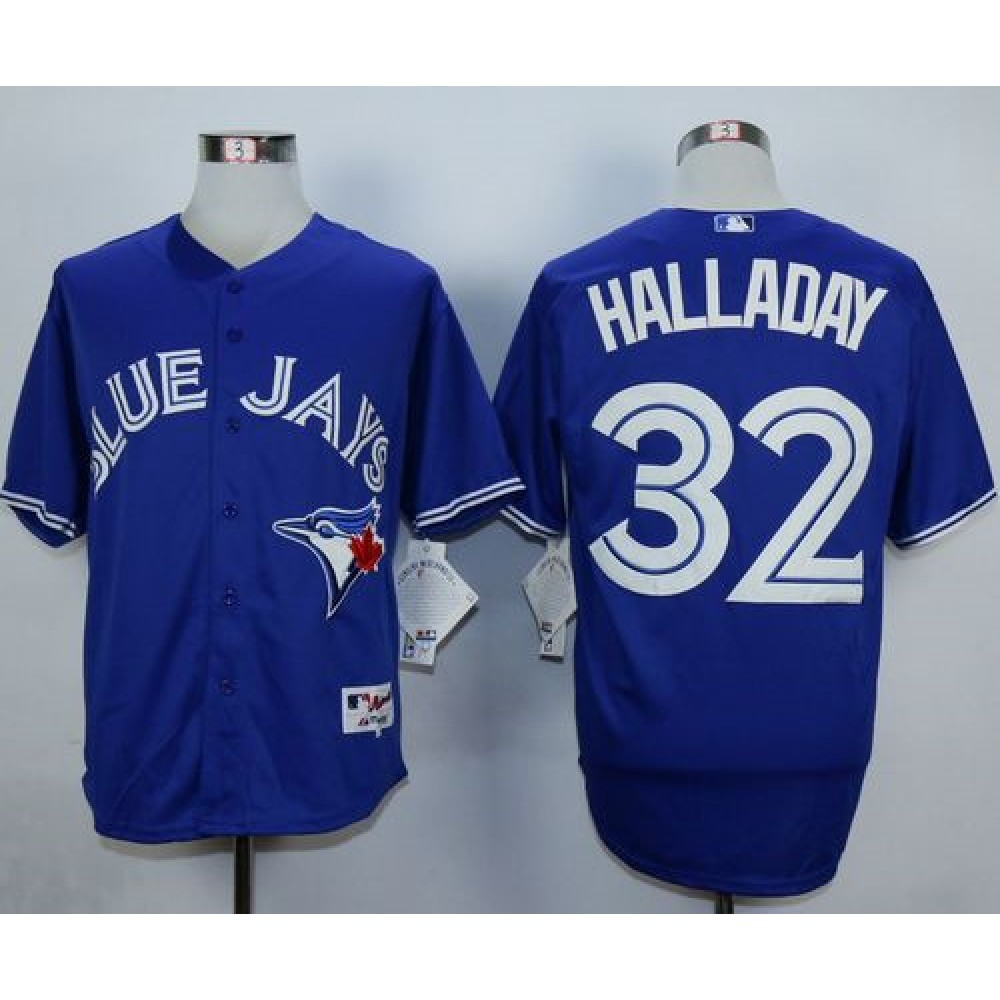 Blue Jays #32 Roy Halladay Blue Cool Base Stitched MLB Jersey