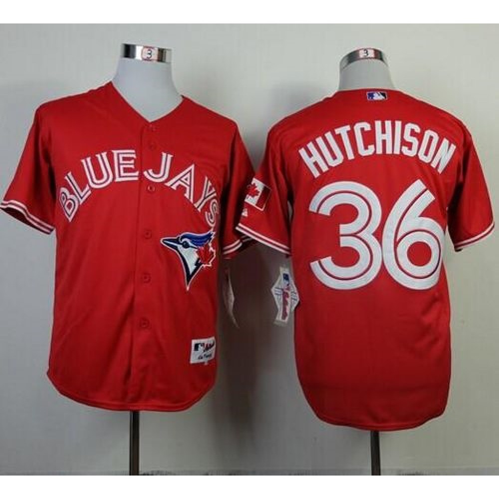 Blue Jays #36 Drew Hutchison Red Canada Day Stitched MLB Jersey