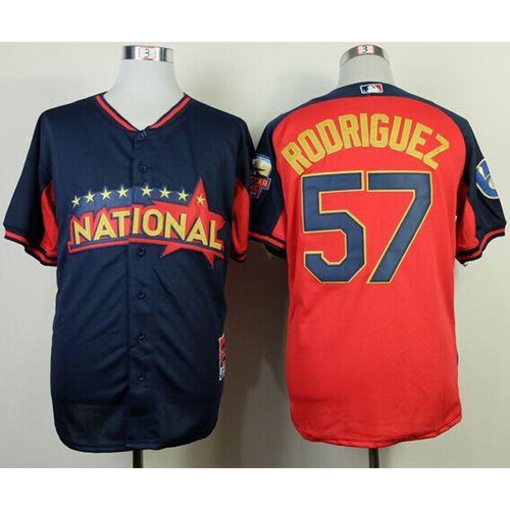 Brewers #57 Francisco Rodriguez Navy/Red National League 2014 All Star BP Stitched MLB Jersey