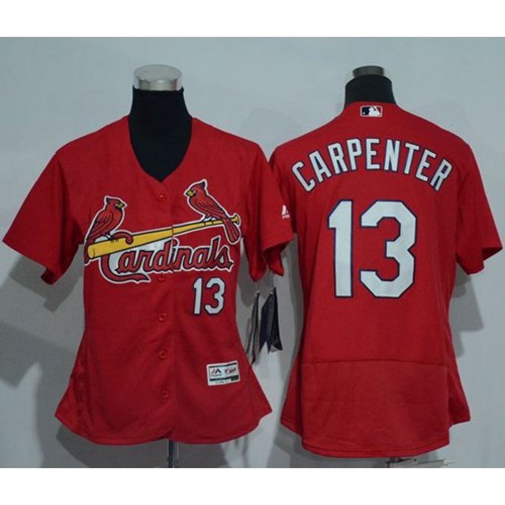 Cardinals #13 Matt Carpenter Red Flexbase Authentic Women's Stitched MLB Jersey