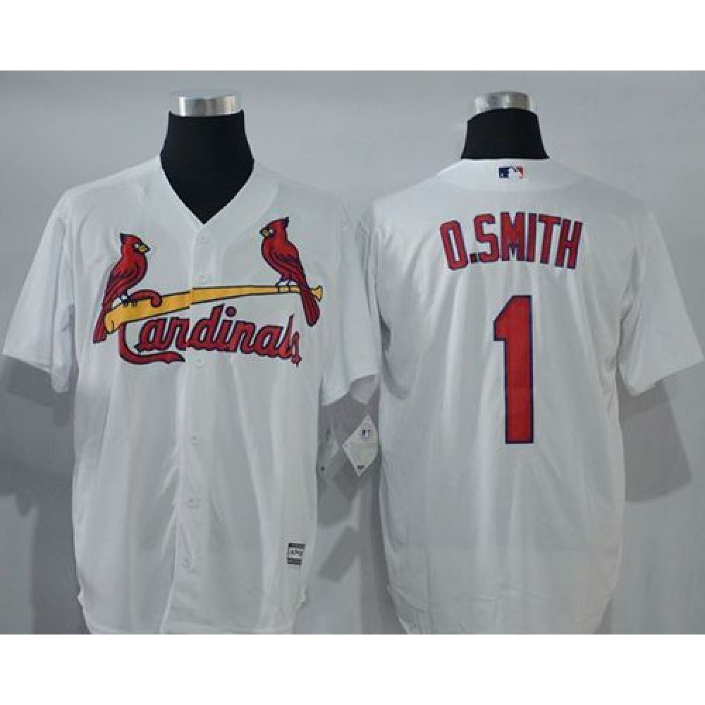 Cardinals #1 Ozzie Smith White New Cool Base Stitched MLB Jersey