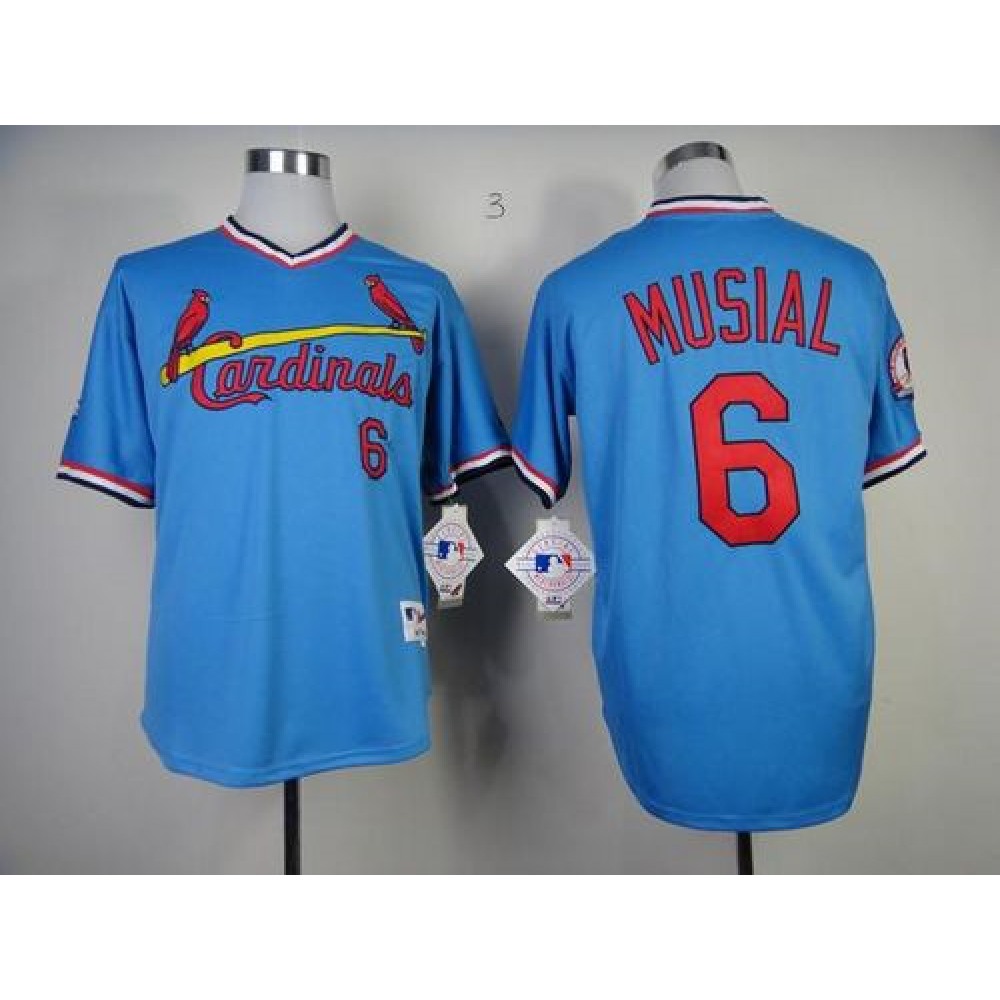 Cardinals #6 Stan Musial Blue 1982 Turn Back The Clock Stitched MLB Jersey