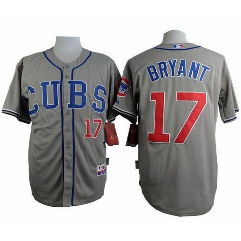 Cubs #17 Kris Bryant Grey Alternate Road Cool Base Stitched MLB Jersey