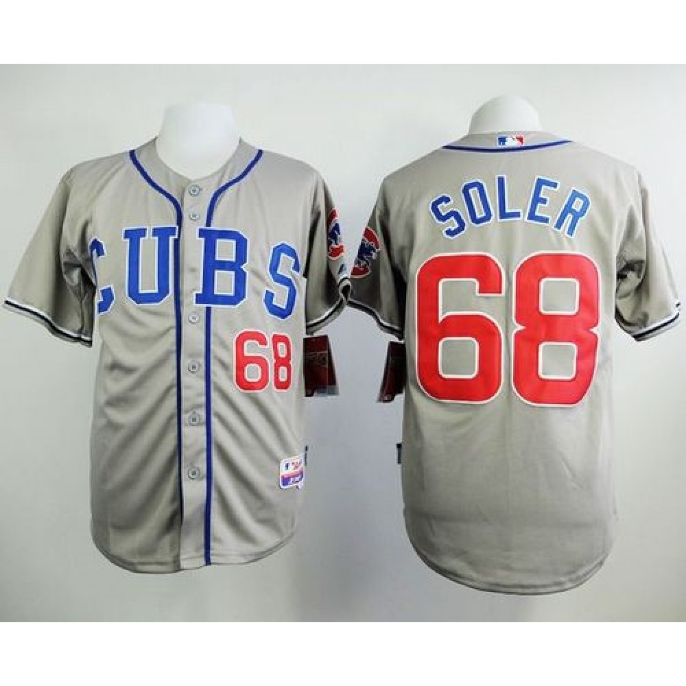 Cubs #68 Jorge Soler Grey Alternate Road Cool Base Stitched MLB Jersey