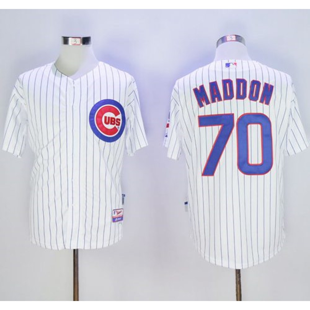 Cubs #70 Joe Maddon White(Blue Strip) Cool Base Stitched MLB Jersey