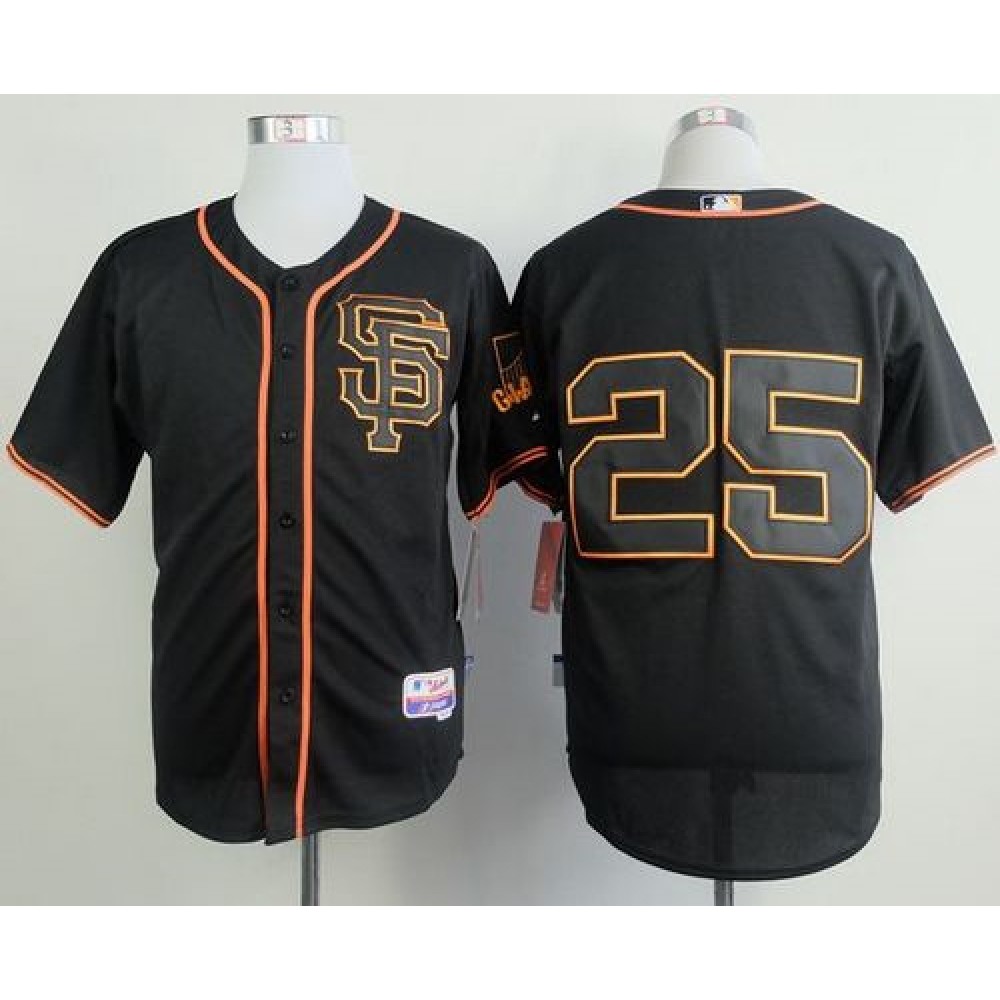 Giants #25 Barry Bonds Black Alternate Cool Base Stitched MLB Jersey