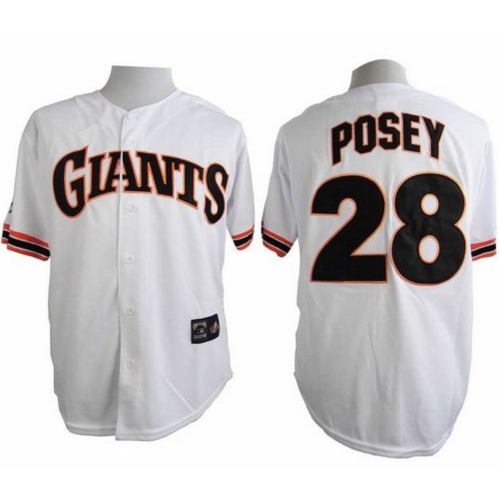 Giants #28 Buster Posey White 1989 Turn Back The Clock Stitched MLB Jersey