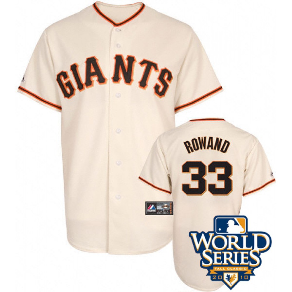 Giants #33 Aaron Rowand Cream Cool Base w/2010 World Series Patch Stitched MLB jerseys