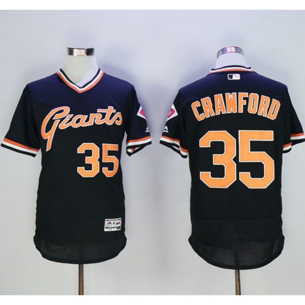 Giants #35 Brandon Crawford Black Flexbase Authentic Collection Cooperstown Stitched MLB Jersey