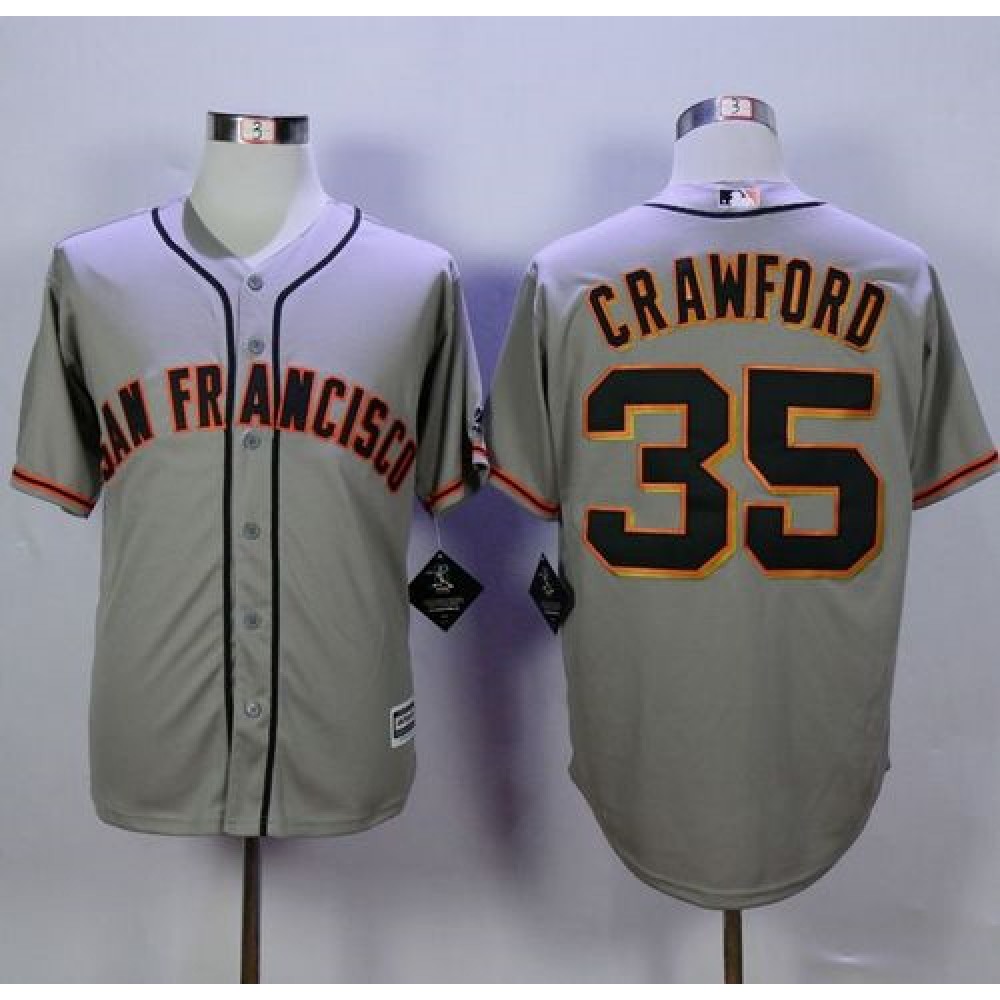 Giants #35 Brandon Crawford Grey Road New Cool Base Stitched MLB Jersey