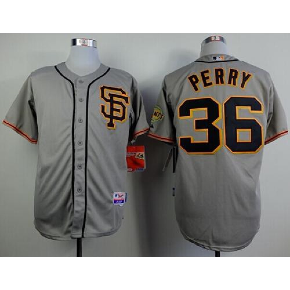 Giants #36 Gaylord Perry Grey Cool Base Stitched MLB Jersey