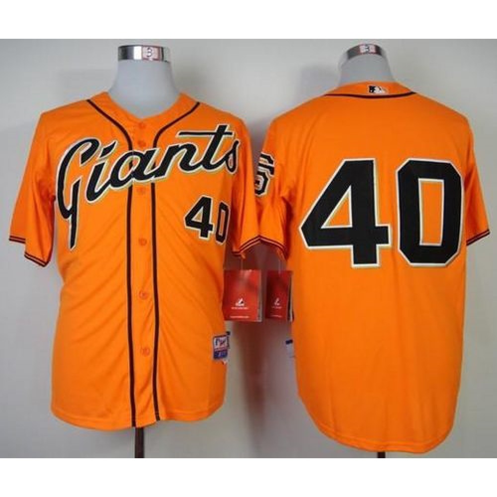 Giants #40 Madison Bumgarner Orange Cool Base Stitched MLB Jersey