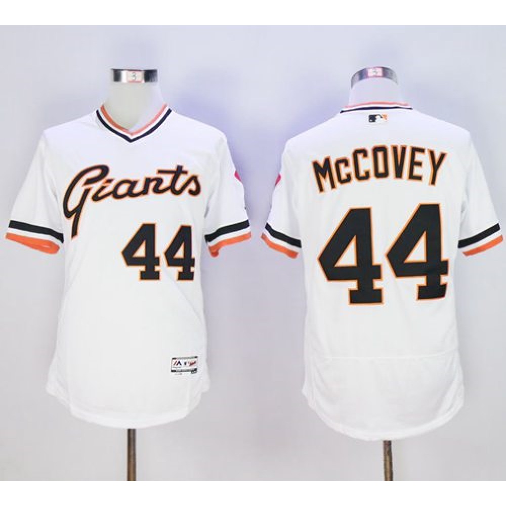 Giants #44 Willie McCovey White Flexbase Authentic Collection Cooperstown Stitched MLB Jersey