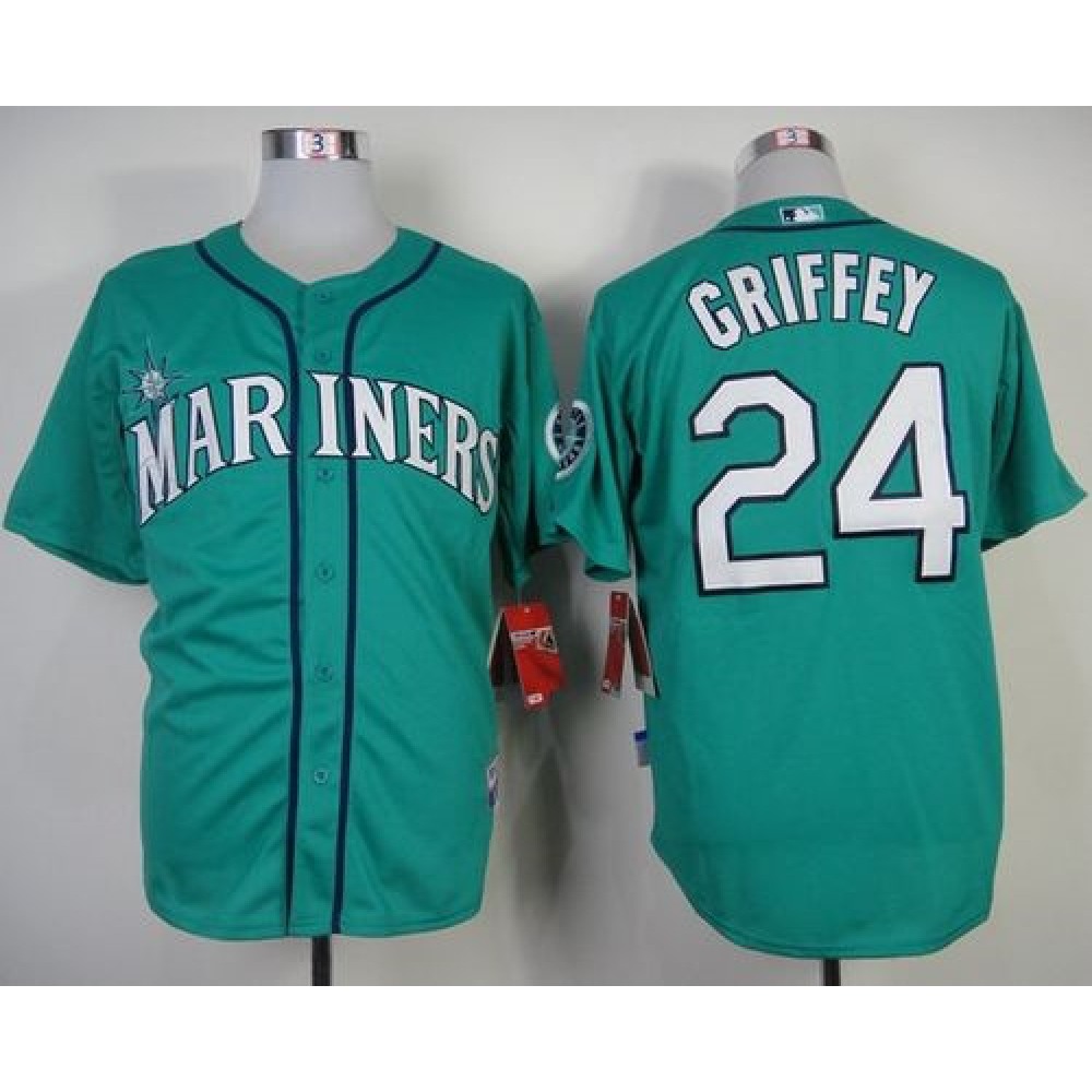 Mariners #24 Ken Griffey Green Alternate Cool Base Stitched MLB Jersey