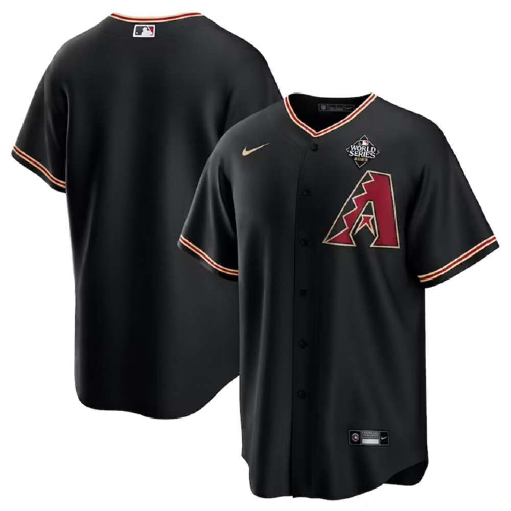 Men's Arizona Diamondbacks Blank Black 2023 World Series Cool Base Stitched Baseball Jersey