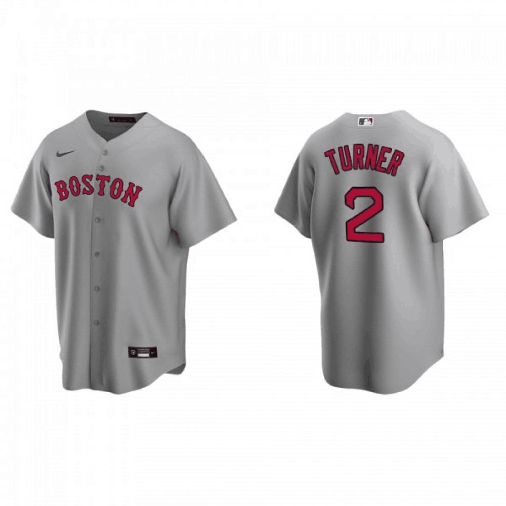 Men's Boston Red Sox #2 Justin Turner Grey Cool Base Stitched Baseball Jersey