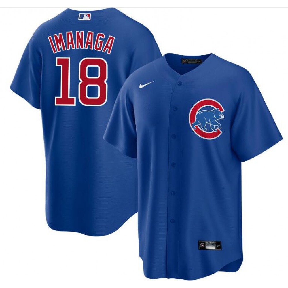 Men's Chicago Cubs #18 Shota Imanaga Blue Cool Base Stitched Baseball Jersey