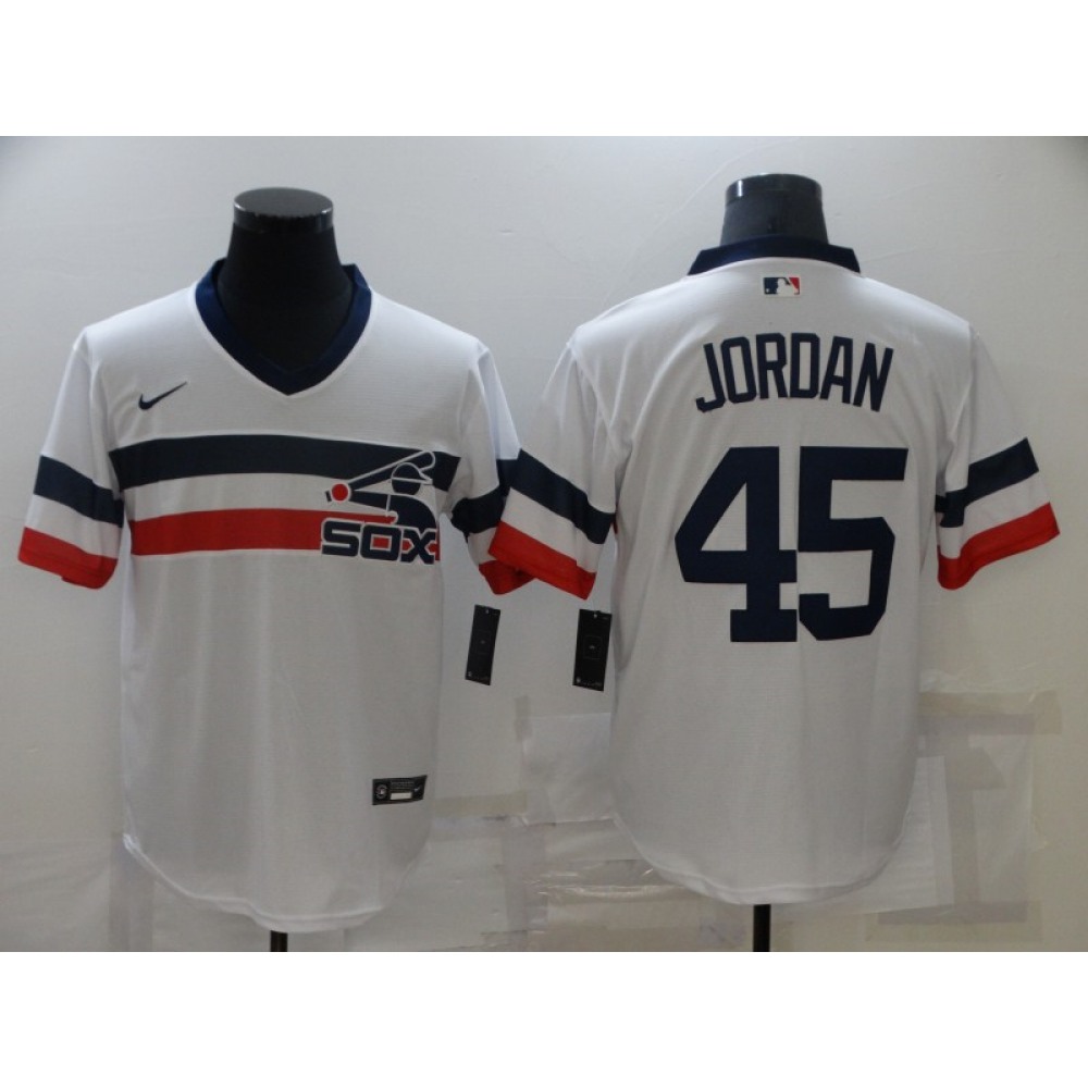 Men's Chicago White Sox #45 Michael Jordan White Cool Base Stitched Jersey