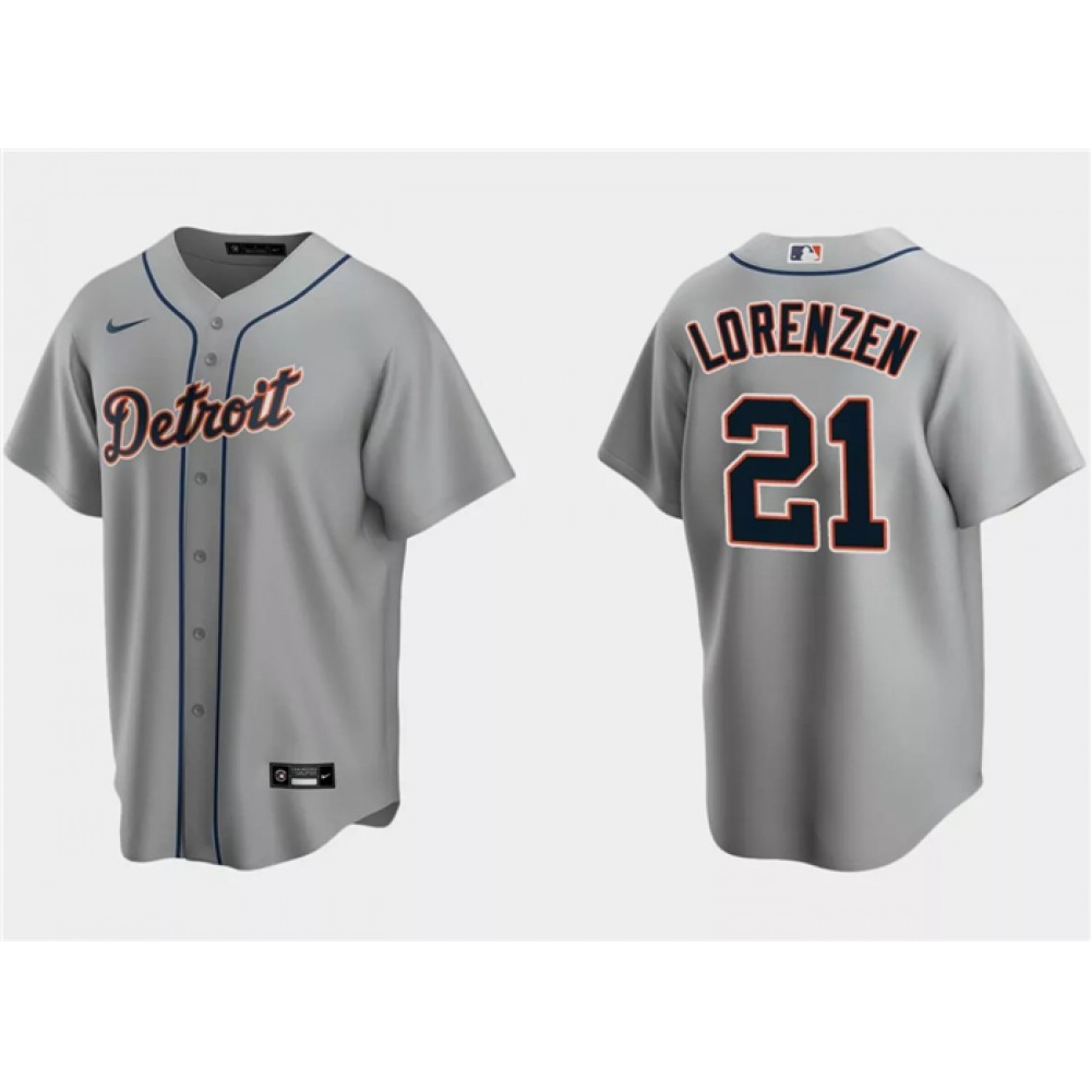 Men's Detroit Tigers #21 Michael Lorenzen Grey Cool Base Stitched Jersey
