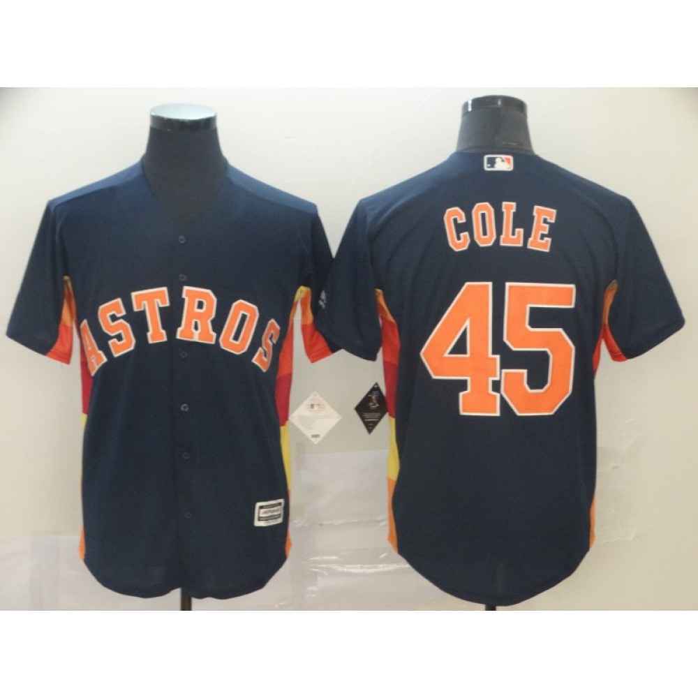 Men's Houston Astros #45 Gerrit Cole Navy Cool Base Stitched MLB Jersey