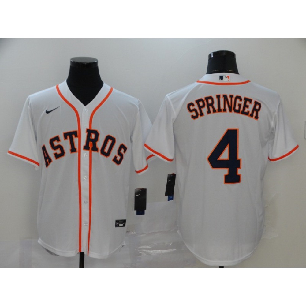 Men's Houston Astros #4 George Springer White Cool Base Stitched MLB Jersey