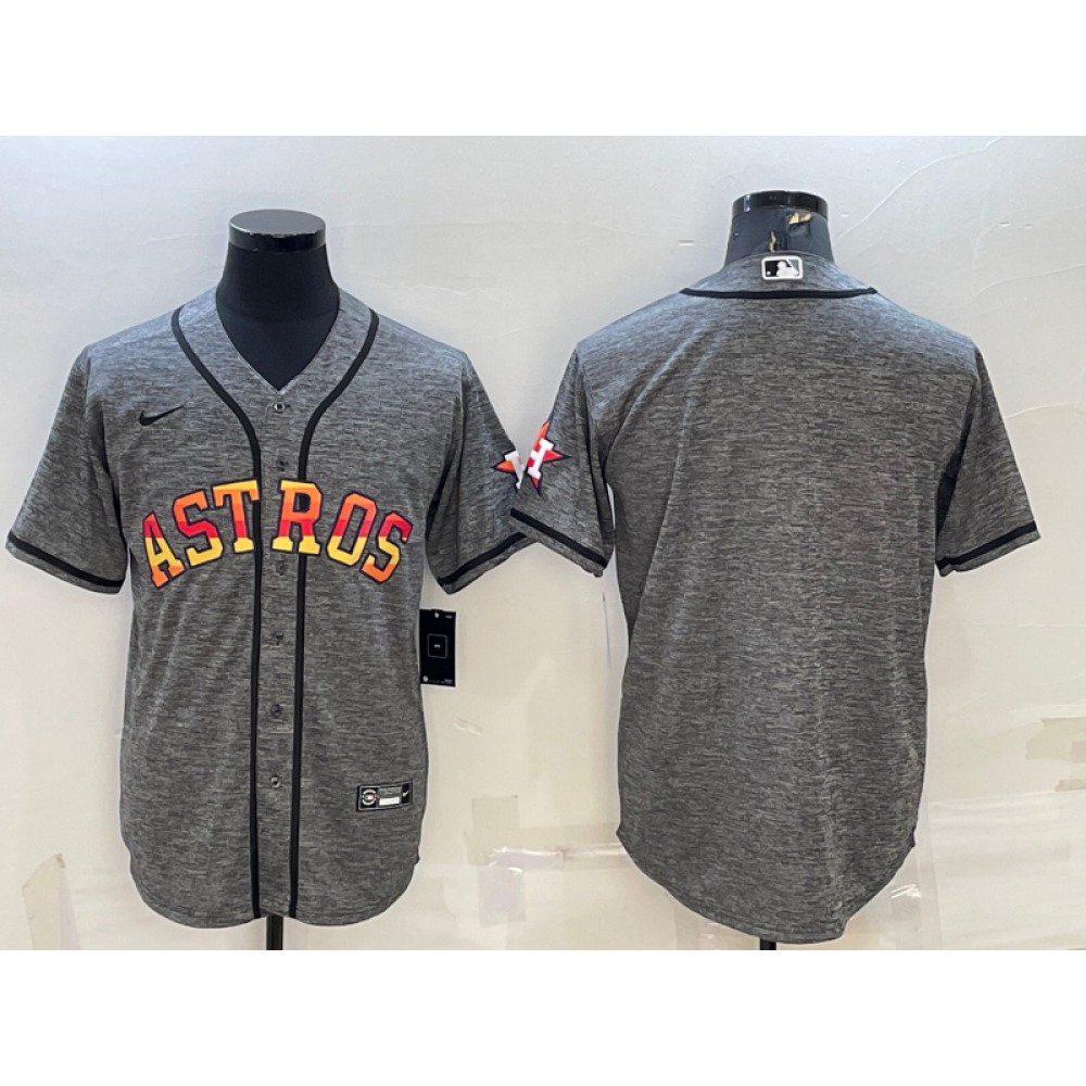 Men's Houston Astros Blank Grey Cool Base Stitched Baseball Jersey