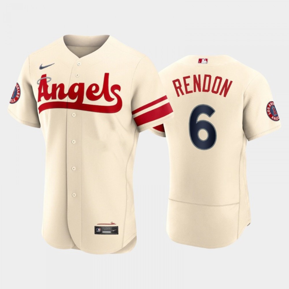 Men's Los Angeles Angels #6 Anthony Rendon 2022 Cream City Connect Flex Base Stitched Jersey