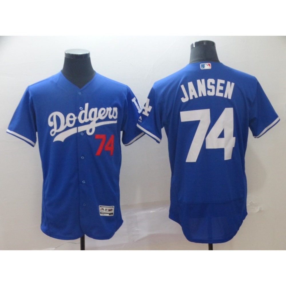 Men's Los Angeles Dodgers #74 Kenley Jansen Blue Flex Base Stitched MLB Jersey