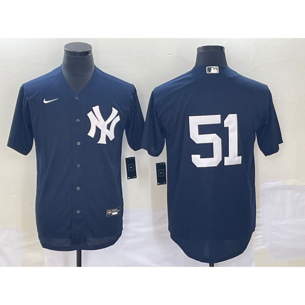 Men's New York Yankees #51 Bernie Williams Navy Cool Base Stitched Baseball Jersey
