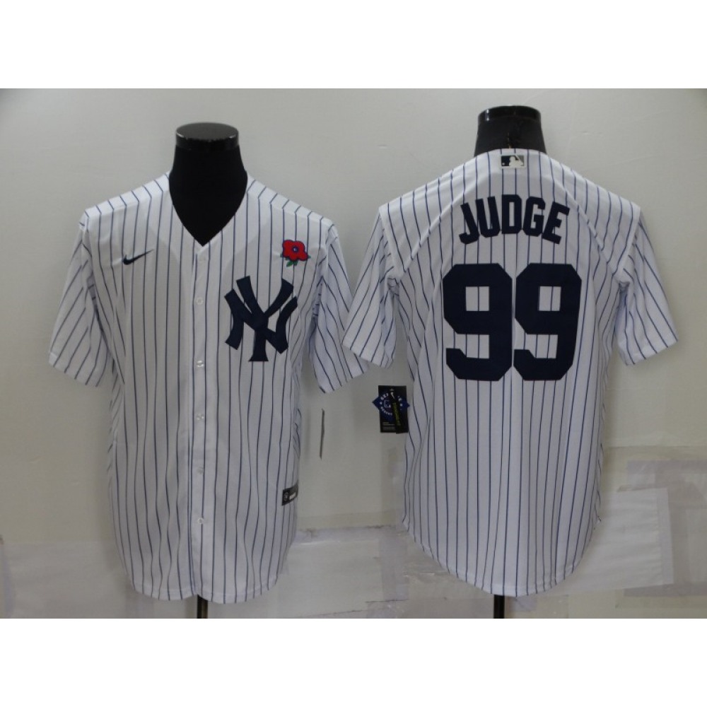 Men's New York Yankees #99 Aaron Judge White Cool Base Stitched Baseball Jersey