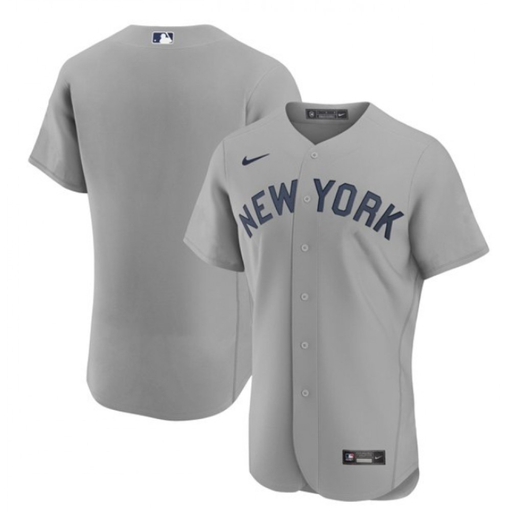 Men's New York Yankees Blank 2021 Grey Field of Dreams Flex Base Stitched Baseball Jersey