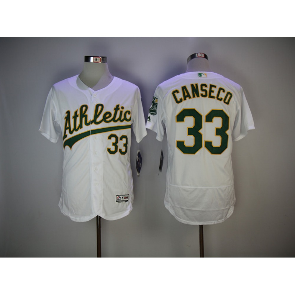 Men's Oakland Athletics #33 Jose Canseco White Flexbase Stitched MLB Jersey