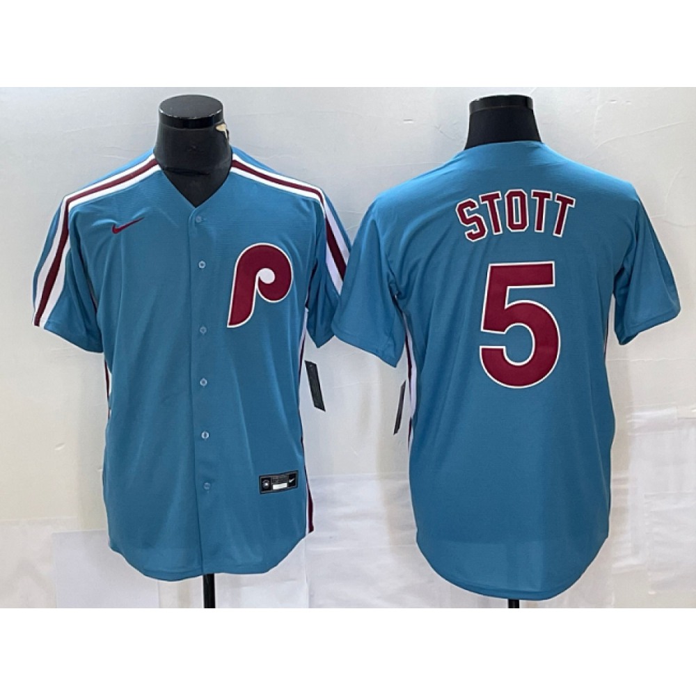 Men's Philadelphia Phillies #5 Bryson Stott Blue Cool Base Stitched Jersey