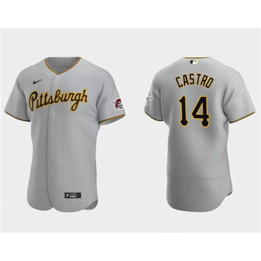 Men's Pittsburgh Pirates #14 Rodolfo Castro Grey Flex Base Stitched Baseball Jersey